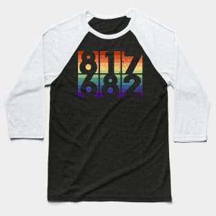 Fort Worth Area Codes In Distressed Gay Pride Colors Baseball T-Shirt